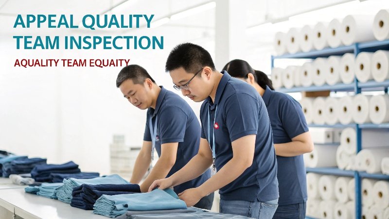 Factory team inspecting apparel quality
