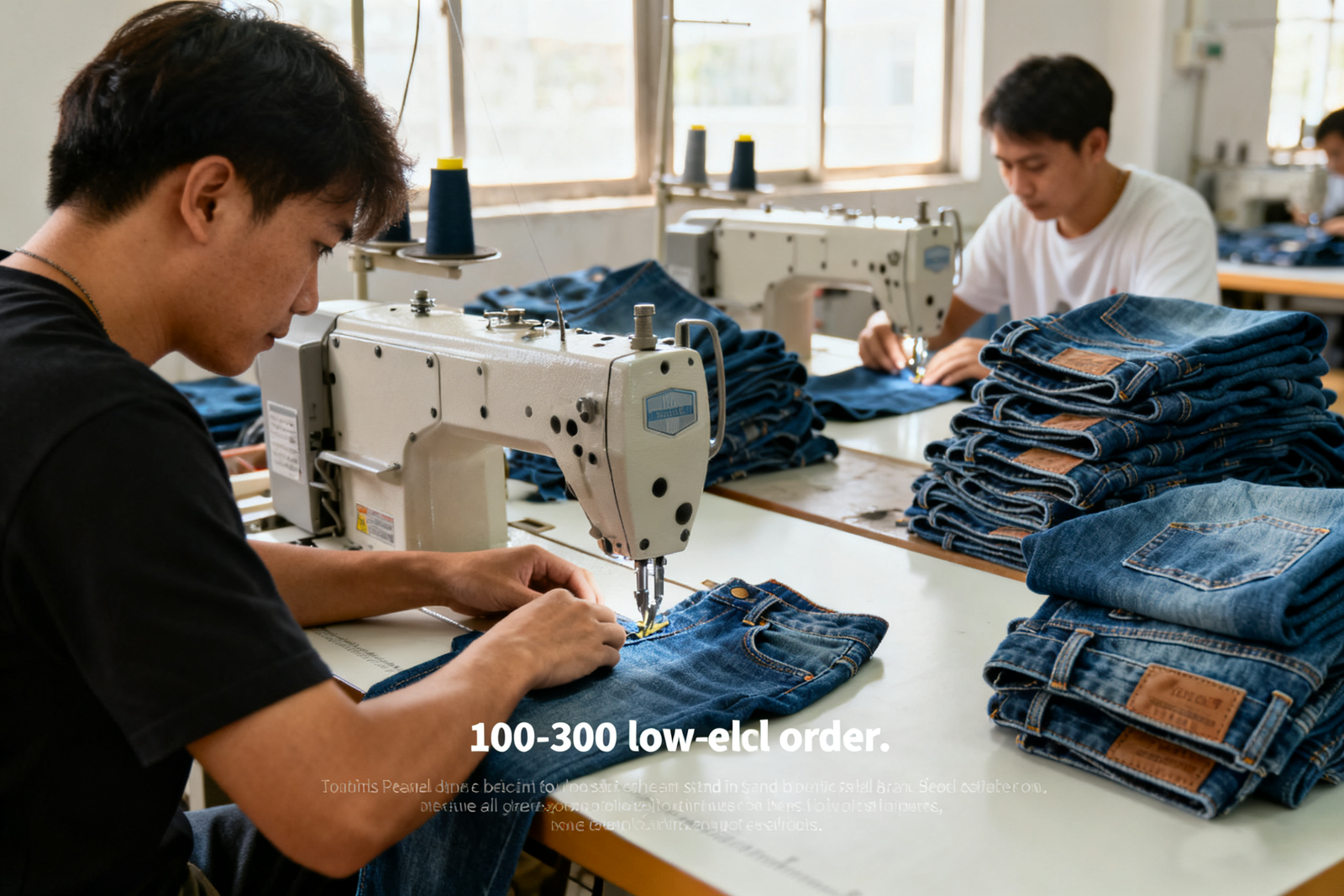   Low MOQ small batch jeans manufacturing (100-300 pieces) for new clothing brands